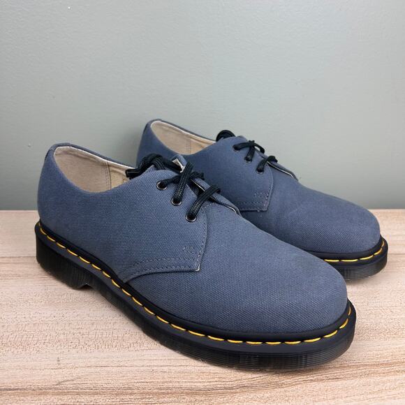 Dr. Martens 1461 Natural Canvas Oxford Shoes Docs size Women's 8 Denim Blue - Picture 2 of 11